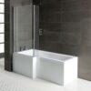 L shaped Shower Bath with Screen and Panel 1700/1600/1500 mm