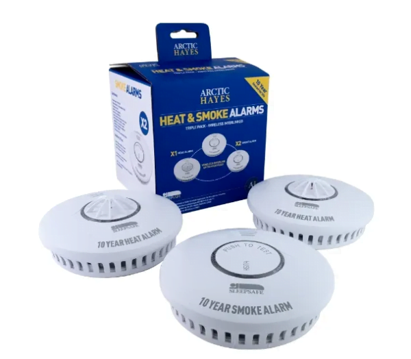 Wireless Interlinked Smoke & Heat Alarm Triple Pack